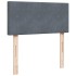 Cama box spring con colchón terciopelo gris oscuro 100x200