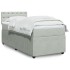 Cama box spring con colchón terciopelo gris claro 100x200