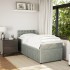 Cama box spring con colchón terciopelo gris claro 100x200