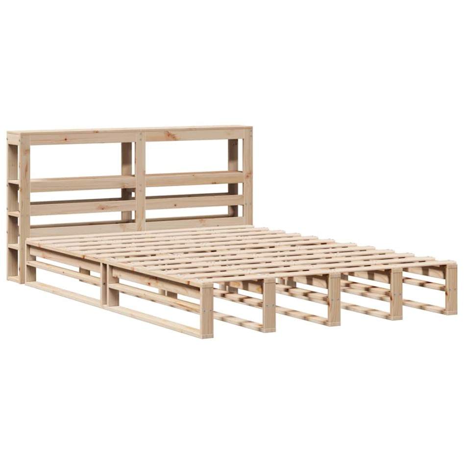 Estructura de cama sin colchón madera de pino maciza 120x200