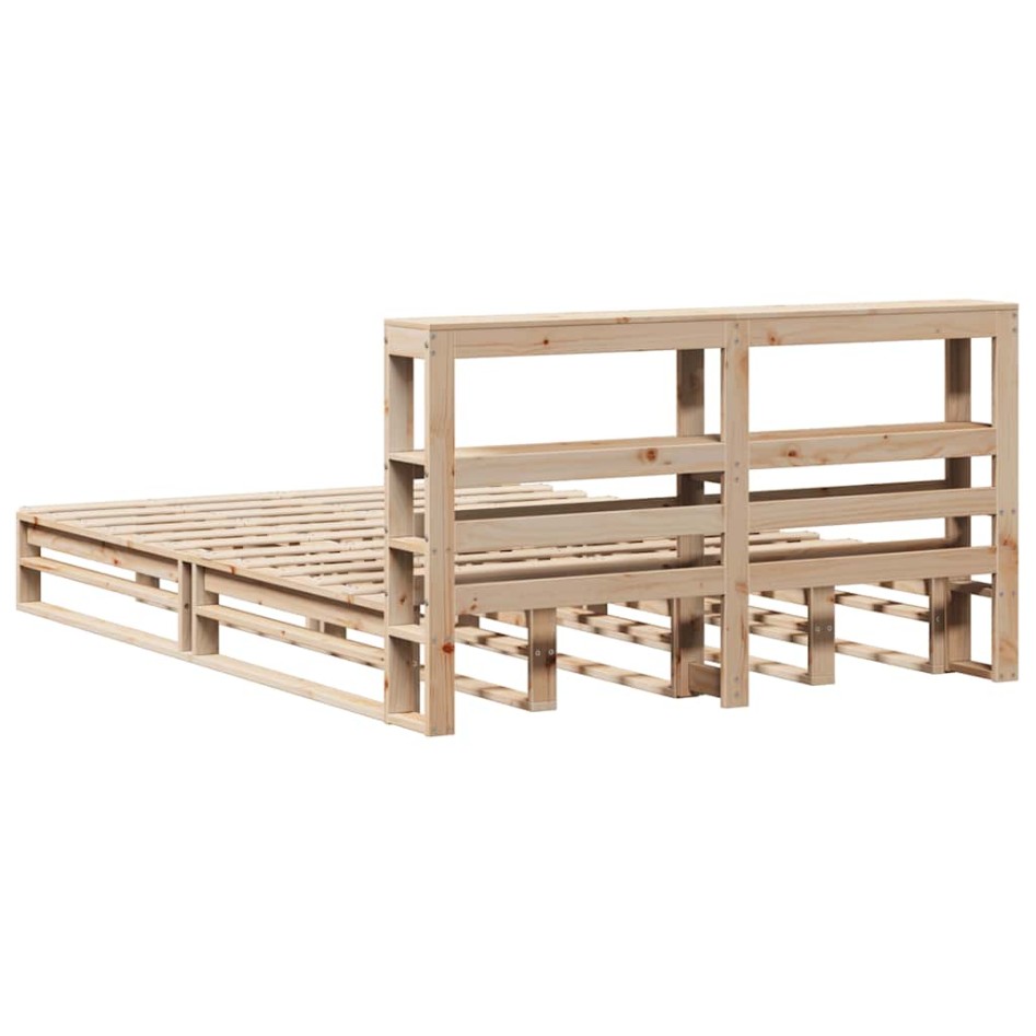Estructura de cama sin colchón madera de pino maciza 120x200