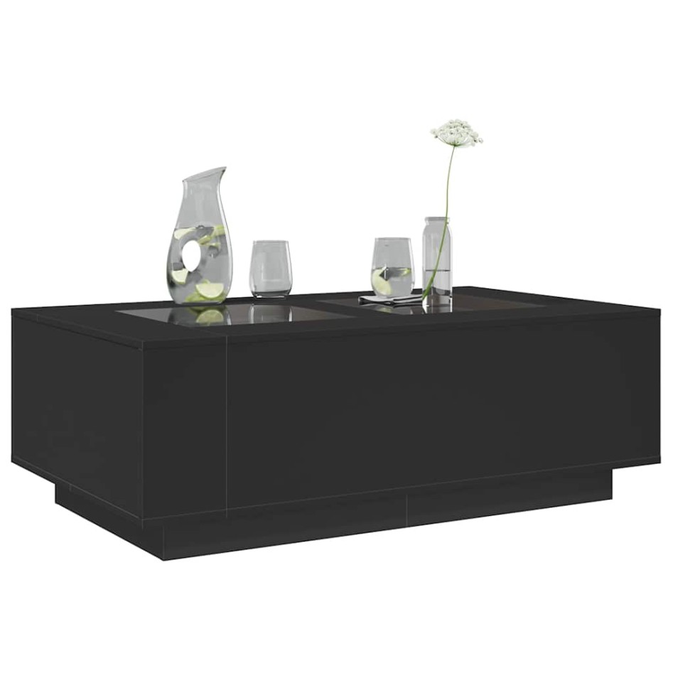 Mesa de centro con LED Infinity negra 116x69x40