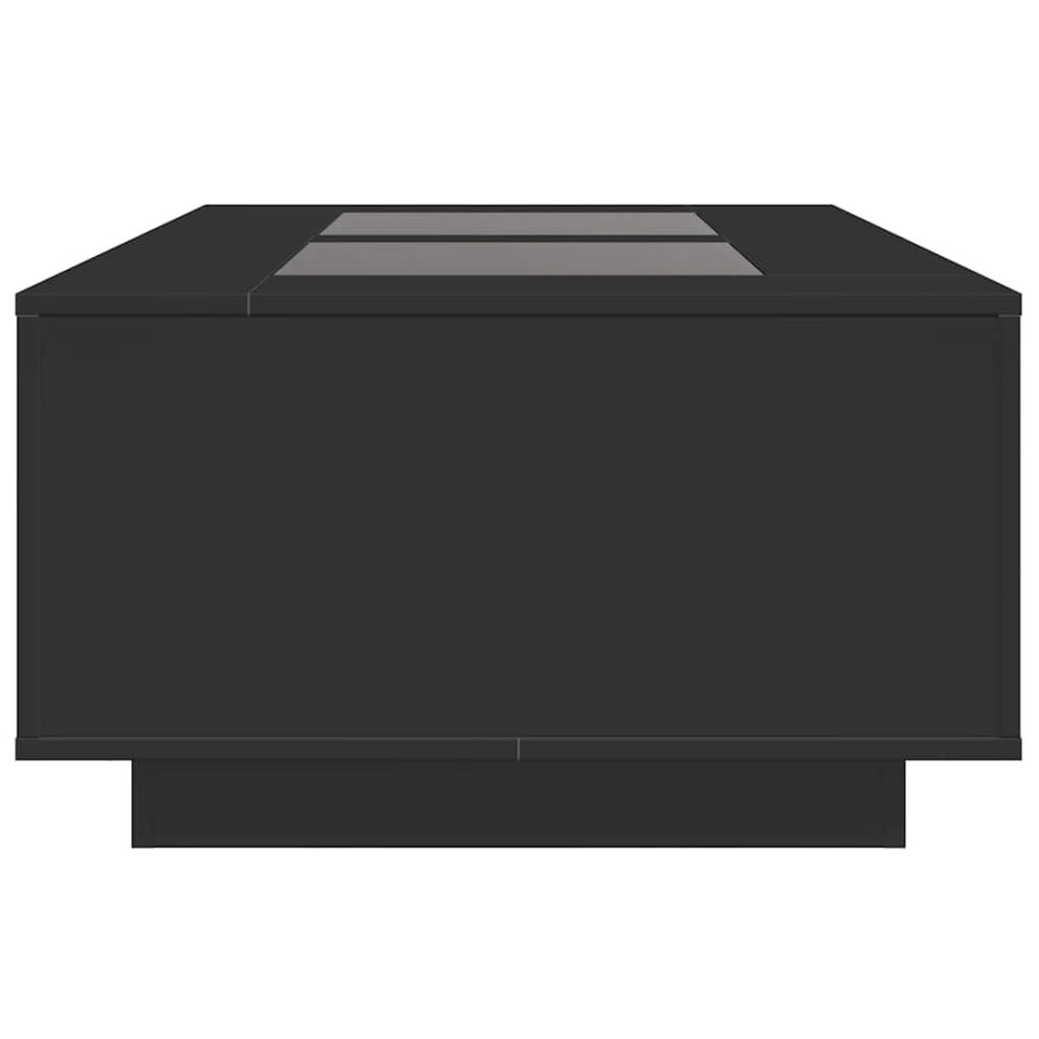 Mesa de centro con LED Infinity negra 116x69x40