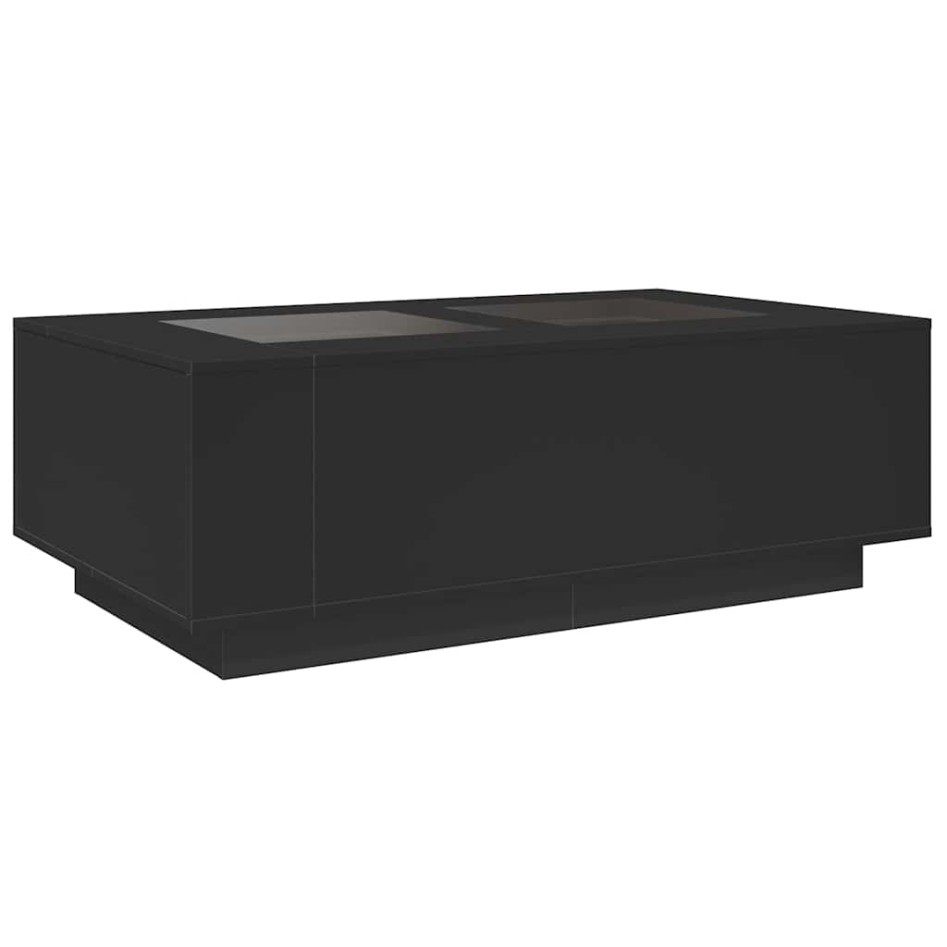 Mesa de centro con LED Infinity negra 116x69x40
