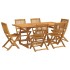Juego comedor de jardín 7 pzas madera maciza acacia