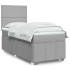 Cama box spring con colchón tela gris claro 80x200