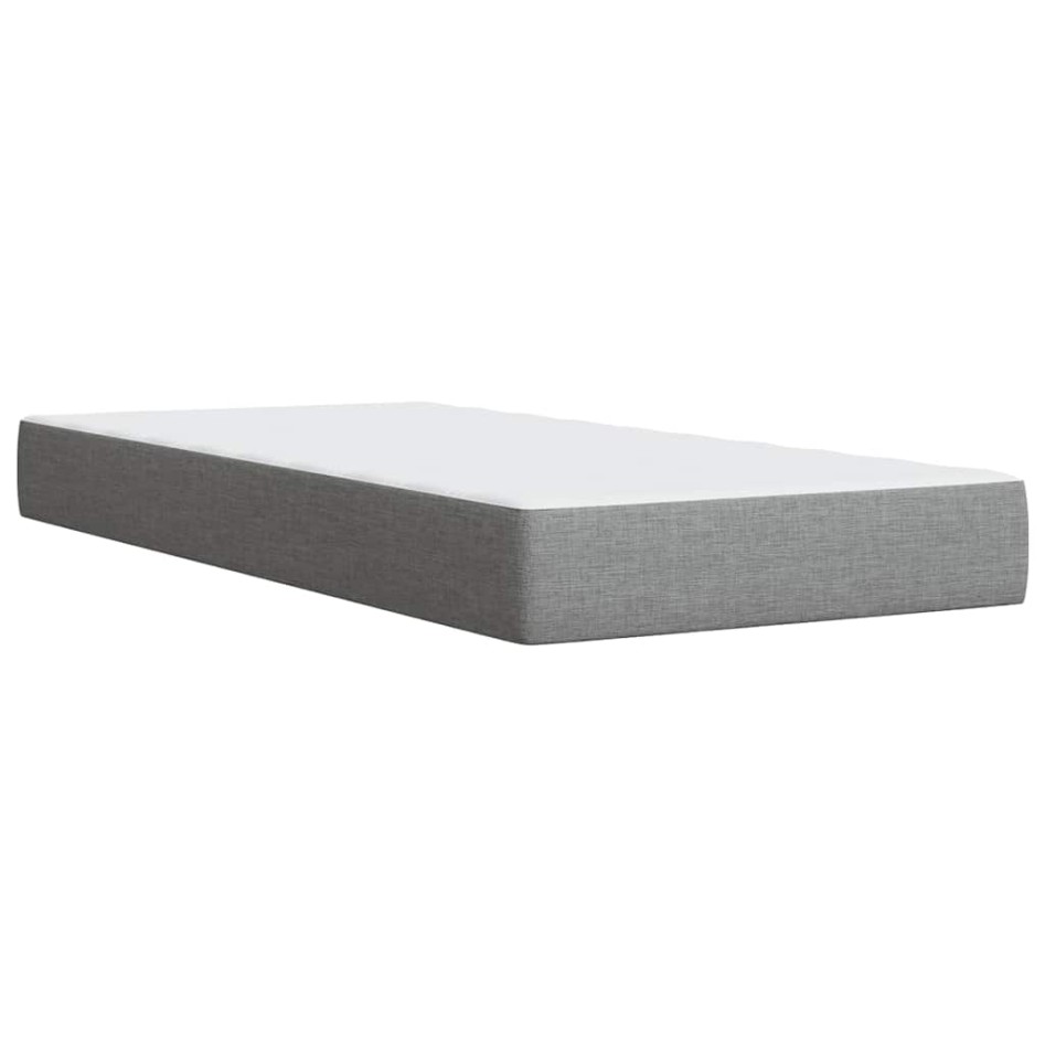 Cama box spring con colchón tela gris claro 80x200