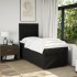 Cama box spring con colchón tela negro 80x200