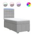 Cama box spring con colchón tela gris claro 80x200