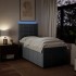 Cama box spring con colchón tela gris claro 80x200