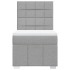 Cama box spring con colchón tela gris claro 80x200