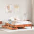 Estructura de cama sin colchón madera maciza marrón 135x190