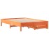 Estructura de cama sin colchón madera maciza marrón 135x190