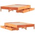 Estructura de cama sin colchón madera maciza marrón 135x190