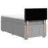 Cama box spring con colchón tela gris claro 90x200