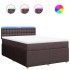 Cama box spring con colchón tela marrón oscuro 160x200