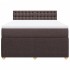 Cama box spring con colchón tela marrón oscuro 160x200