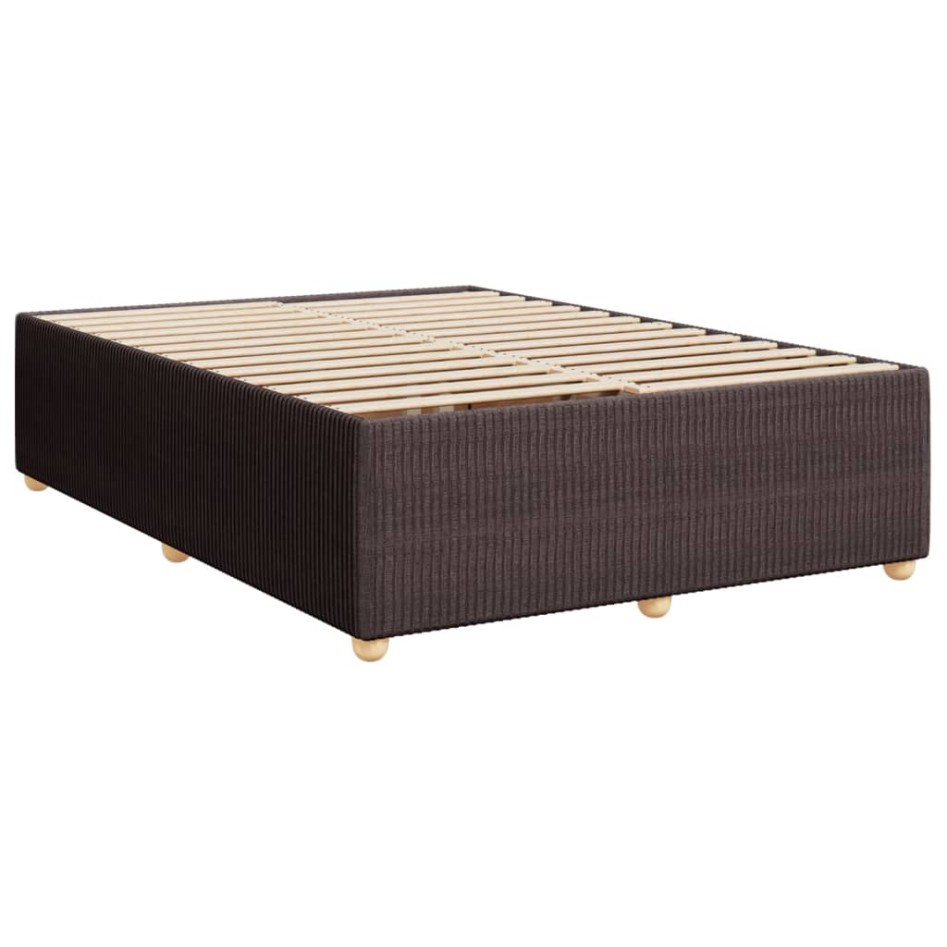 Cama box spring con colchón tela marrón oscuro 160x200