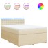Cama box spring con colchón tela color crema 160x200