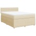 Cama box spring con colchón tela color crema 160x200