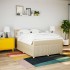 Cama box spring con colchón tela color crema 160x200