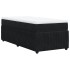 Cama box spring con colchón cuero sintético negro 90x190