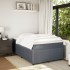 Cama box spring con colchón terciopelo gris oscuro 120x190
