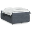 Cama box spring con colchón terciopelo gris oscuro 120x200 cm