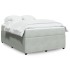 Cama box spring con colchón terciopelo gris claro 140x190