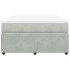 Cama box spring con colchón terciopelo gris claro 140x190