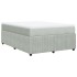 Cama box spring con colchón terciopelo gris claro 140x200
