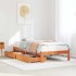 Estructura cama con cajones madera maciza pino marrón