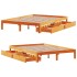 Estructura cama con cajones madera pino marrón cera 140x200