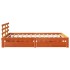 Estructura cama con cajones madera pino marrón cera 150x200