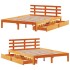 Estructura cama con cajones madera pino marrón cera 150x200