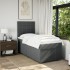 Cama box spring con colchón tela gris oscuro 80x200