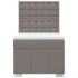 Cama box spring con colchón tela gris taupe 80x200