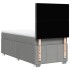 Cama box spring con colchón tela gris claro 100x200