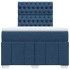 Cama box spring con colchón tela azul 120x190