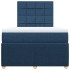 Cama box spring con colchón tela azul 120x190