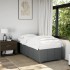 Estructura de cama sin colchón tela gris oscuro 80x200
