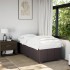 Estructura de cama sin colchón tela marrón oscuro 80x200