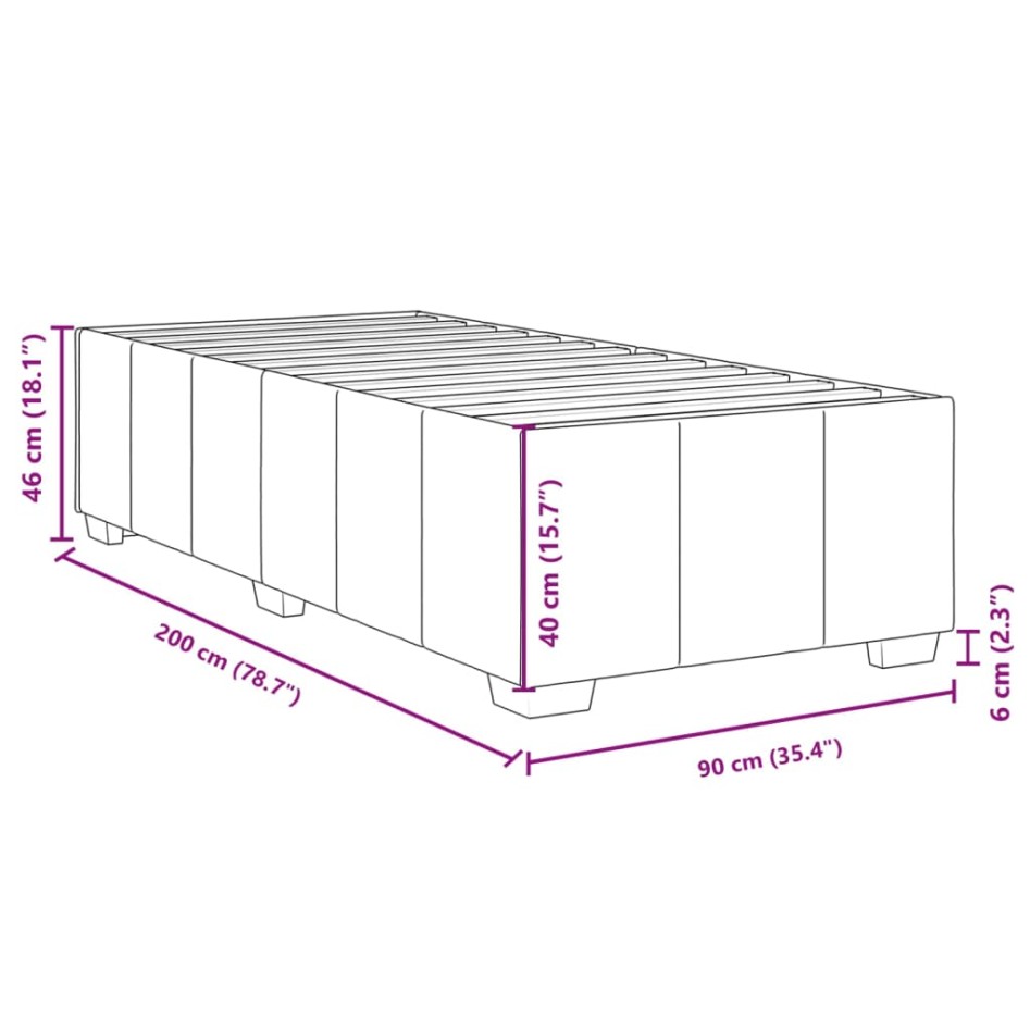 Estructura de cama sin colchón tela taupe 90x200
