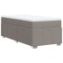Cama box spring con colchón tela gris taupe 80x200