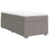 Cama box spring con colchón tela gris taupe 90x190