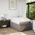 Cama box spring con colchón tela gris taupe 90x190