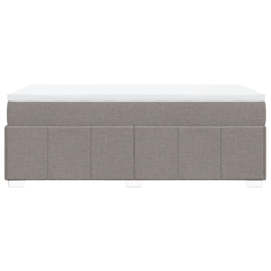 Cama box spring con colchón tela gris taupe 90x190