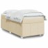 Cama box spring con colchón tela color crema 90x200