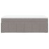 Cama box spring con colchón tela gris taupe 100x200