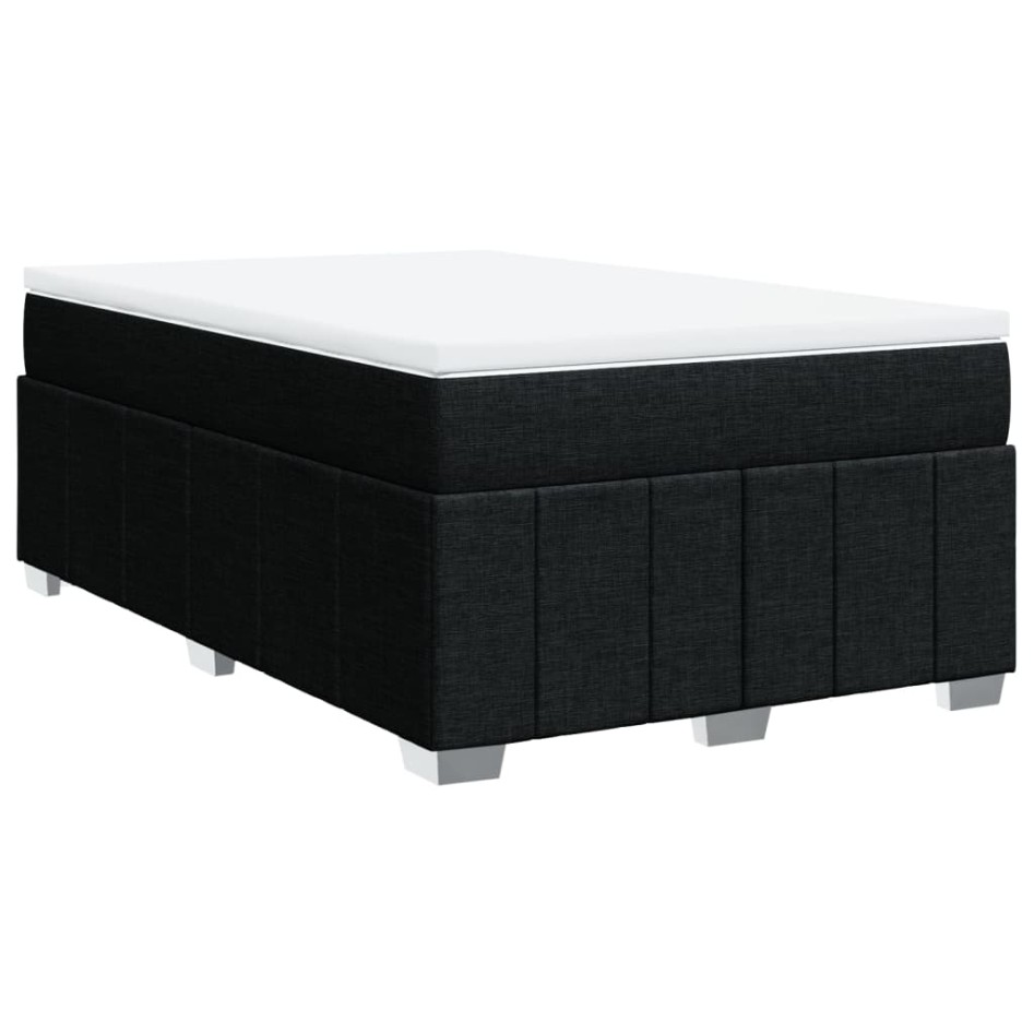 Cama box spring con colchón tela negro 120x190